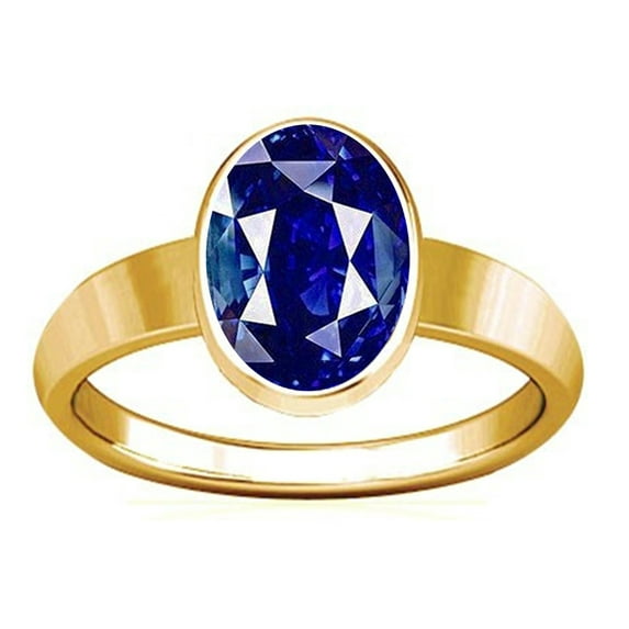 Divya Shakti 7.25-7.50 Carat Blue Sapphire Plain Design Ring (Nilam Neelam Stone Panchadhatu Plain Design Ring)(10)