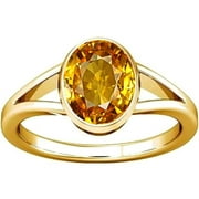 Divya Shakti 7.25-7.50 Carat Citrine Sunhela Golden topaz Gemstone Panchdhatu Ring For Men & Women