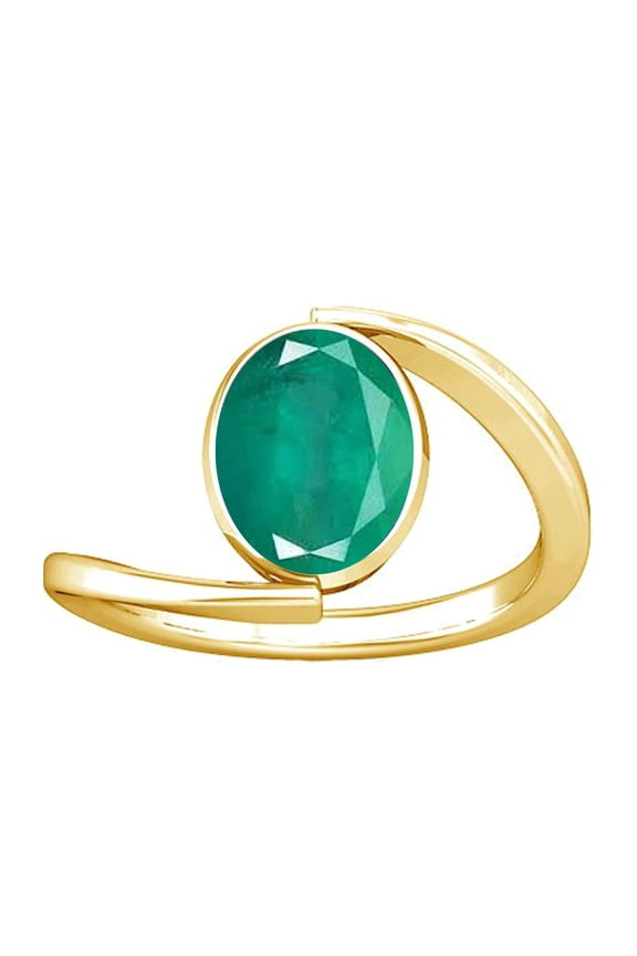 7.25-7.50 Carat Emerald Panna Gemstone Panchdhatu Ring for Women