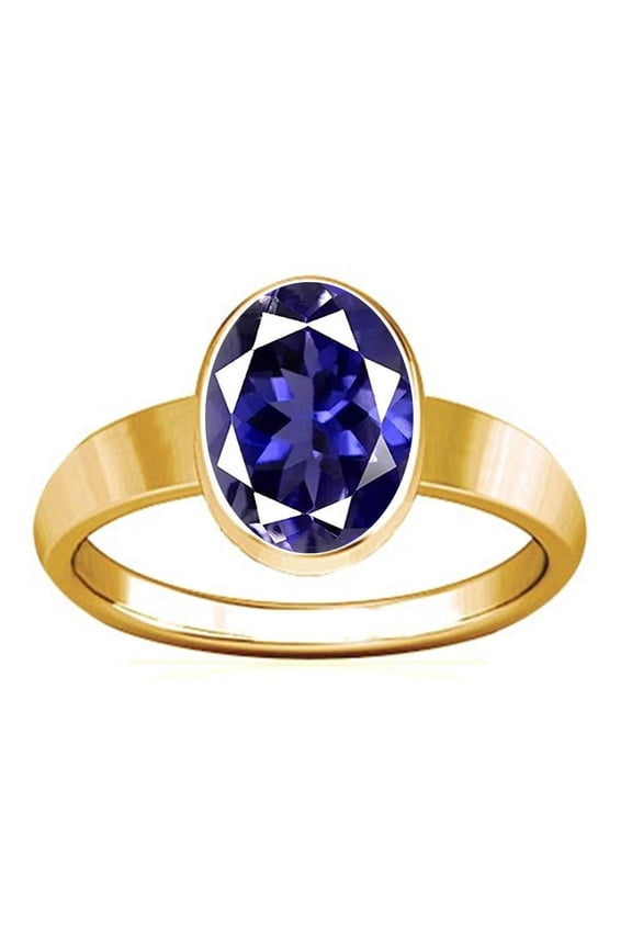 7.25-7.50 Carat Iolite Plain Design Ring (Neeli Stone Panchadhatu Plain Design Ring)(3.75)