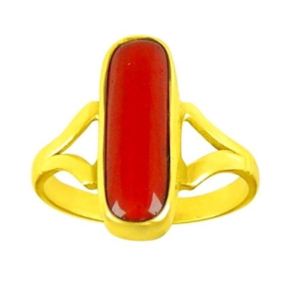 Divya Shakti 7.25-7.50 Carat Italian Red Coral Moonga Munga Gemstone Panchdhatu Adjustable Ring for Mens & Womens