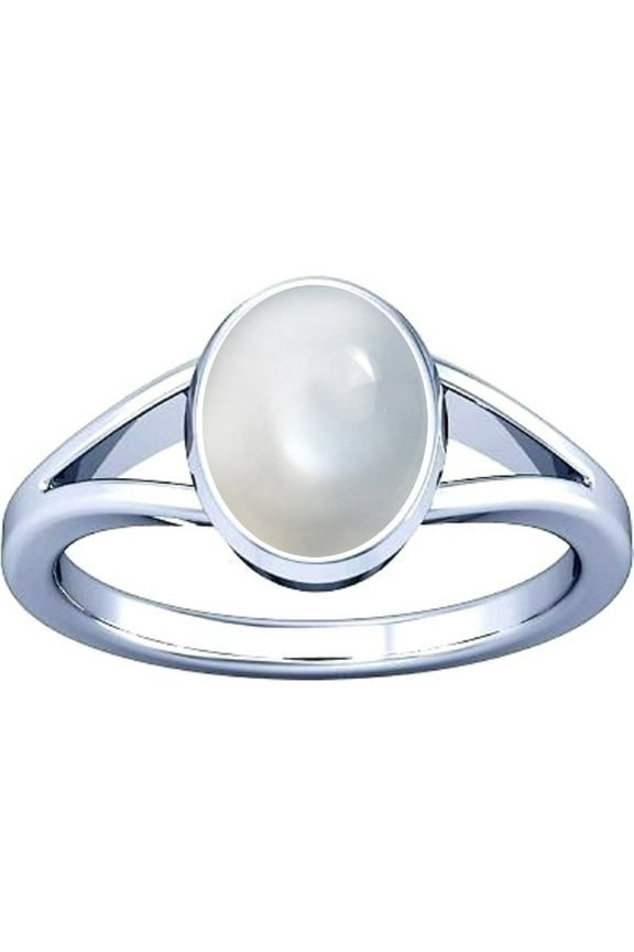 7.25-7.50 Carat Moonstone Chandramani Gemstone Silver Ring For Men & Women