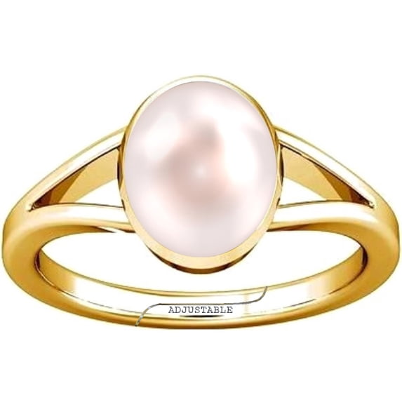 Divya Shakti 7.25-7.50 Carat Pearl Moti Gemstone Panchdhatu Adjustable Ring for Mens & Womens