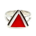 thumbnail image 1 of Divya Shakti 7.25-7.50 Carat Triangle Red Coral Red Moonga Gemstone Silver Ring For Men & Women, 1 of 5