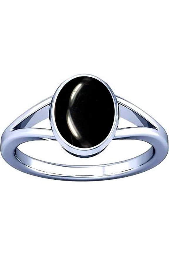 8.25-8.50 Carat Black agate Kala hakik Gemstone Silver Ring For Men & Women