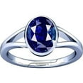 thumbnail image 1 of Divya Shakti 8.25-8.50 Carat Blue Sapphire Neelam Nilam Gemstone Silver Adjustable Ring for Mens & Womens, 1 of 5