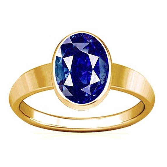 Divya Shakti 8.25-8.50 Carat Blue Sapphire Plain Design Ring (Nilam Neelam Stone Panchadhatu Plain Design Ring)(12.75)