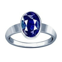Divya Shakti 8.25-8.50 Carat Blue Sapphire Plain Design Ring (Nilam/Neelam Stone Silver Plain Design Ring)(3)