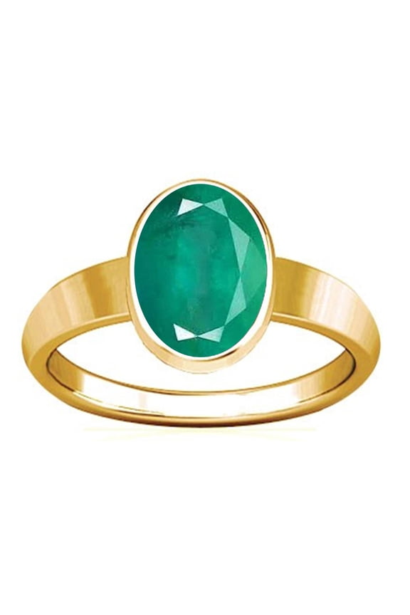 8.25-8.50 Carat Emerald Panna Gemstone Panchdhatu Plain Design Ring For Men & Women