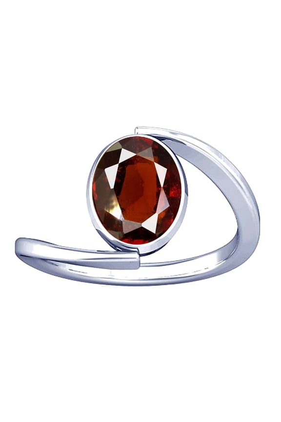 8.25-8.50 Carat Hessonite Gomed Gemstone Silver Ring for Women