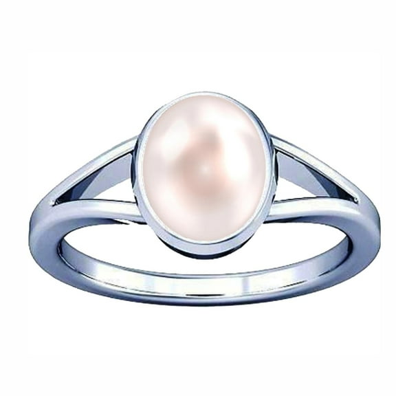 Divya Shakti 8.25-8.50 Carat Pearl Moti Gemstone Silver Ring For Men & Women
