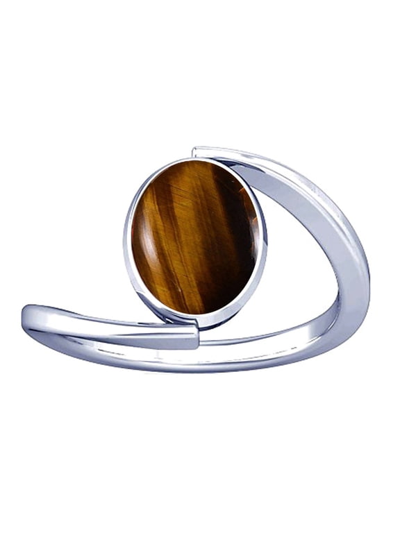 8.25-8.50 Carat Tiger's eye Chitti Gemstone Silver Ring for Women