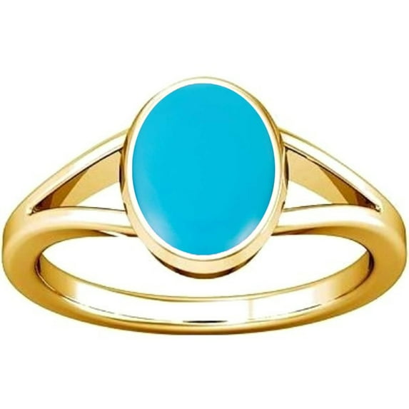Divya Shakti 8.25-8.50 Carat Turquoise Feroza Gemstone Panchdhatu Ring For Men & Women