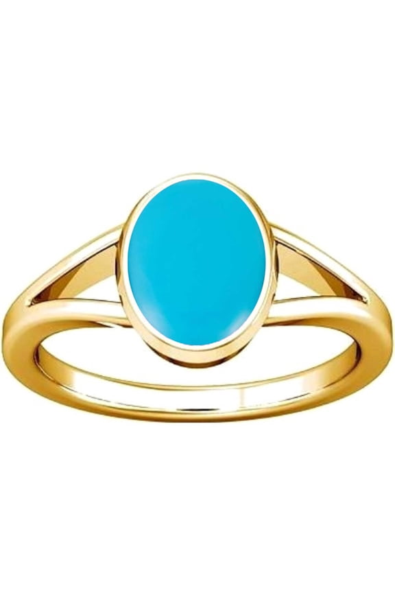 8.25-8.50 Carat Turquoise Feroza Gemstone Panchdhatu Ring For Men & Women