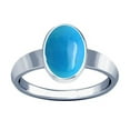 thumbnail image 1 of Divya Shakti 8.25-8.50 Carat Turquoise Silver Plain Design Ring (FIROZA FEROZA Stone Plain Design Ring)(5.25), 1 of 4