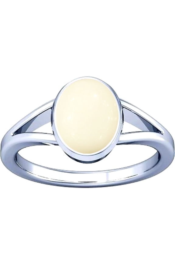 8.25-8.50 Carat White Coral Moonga Munga Gemstone Silver Ring For Men or Women.