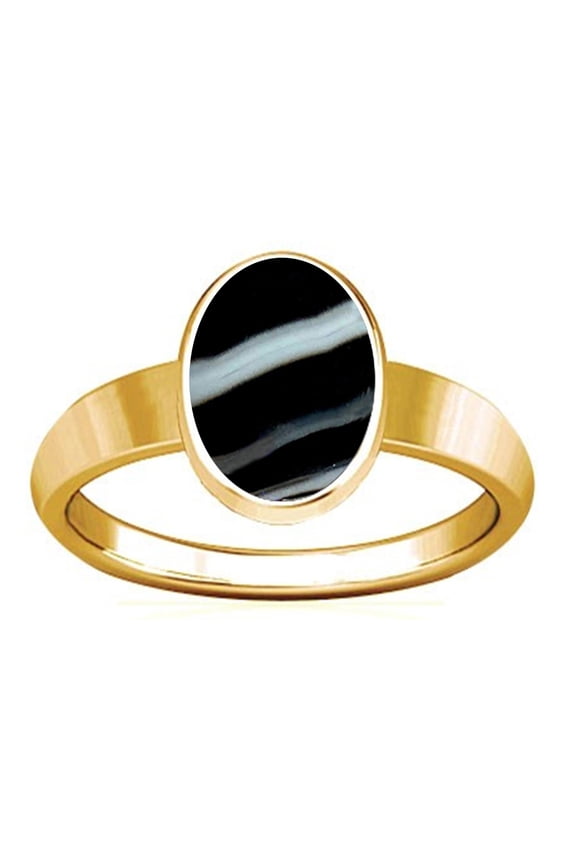 9.25-9.50 Carat Black Chalcedony (Sulemani Kala Akik Panchadhatu Plain Design Ring)(7)