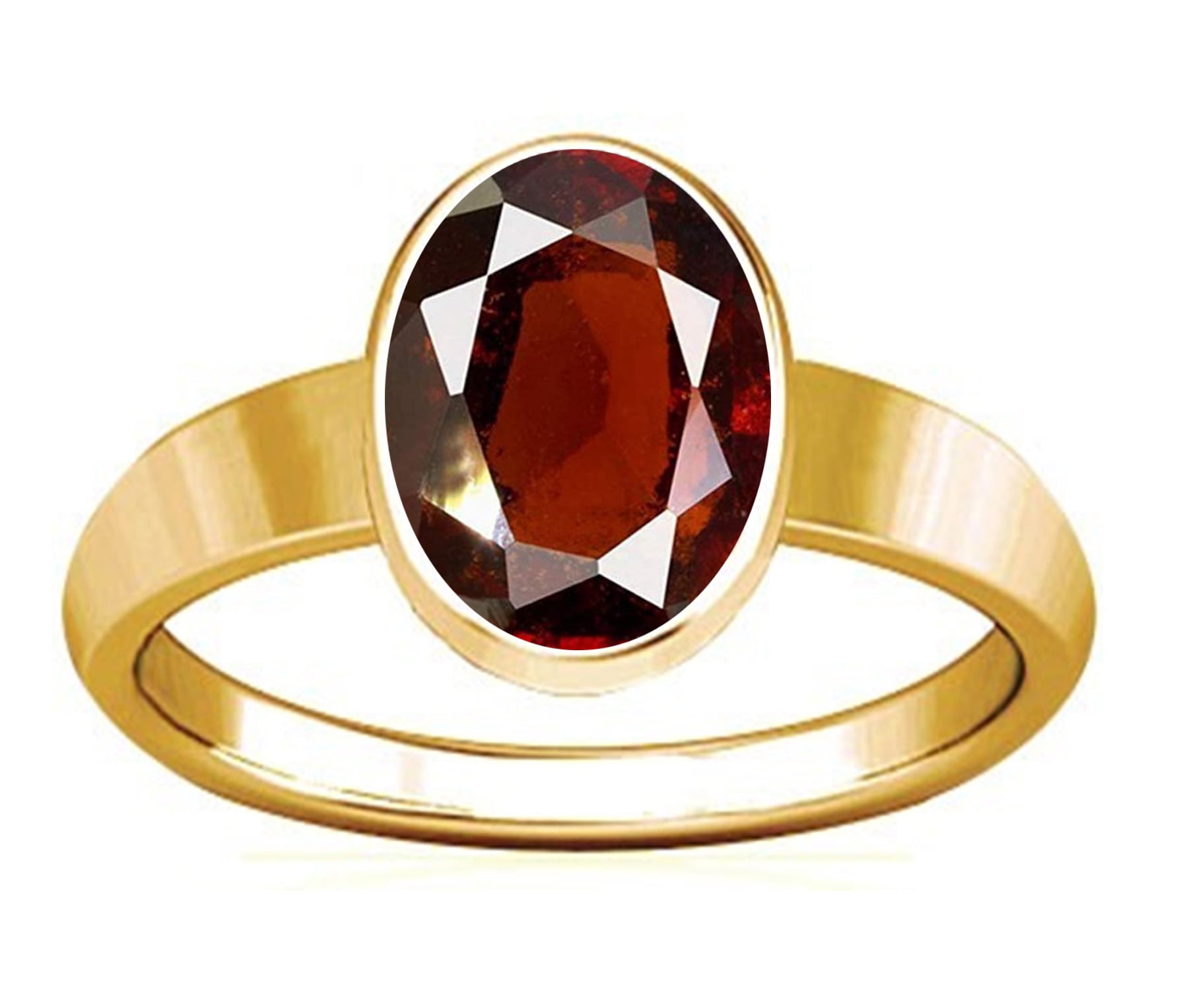 Divya Shakti 9.25-9.50 Carat Hessonite ( GOMED STONE Plain Design Ring ...