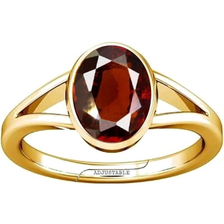Divya Shakti 9.25-9.50 Carat Hessonite Gomed Gemstone Panchdhatu Adjustable Ring for Mens & Womens