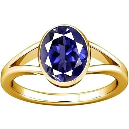 Divya Shakti 9.25-9.50 Carat Iolite Neeli Gemstone Panchdhatu Ring For Men & Women