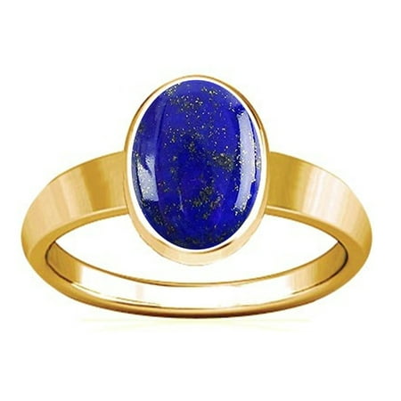 Divya Shakti 9.25-9.50 Carat Lapiz Lapis Lazuli Panchadhatu Plain Design Ring ( Lajward Stone Panchadhatu Plain Design Ring )(3)