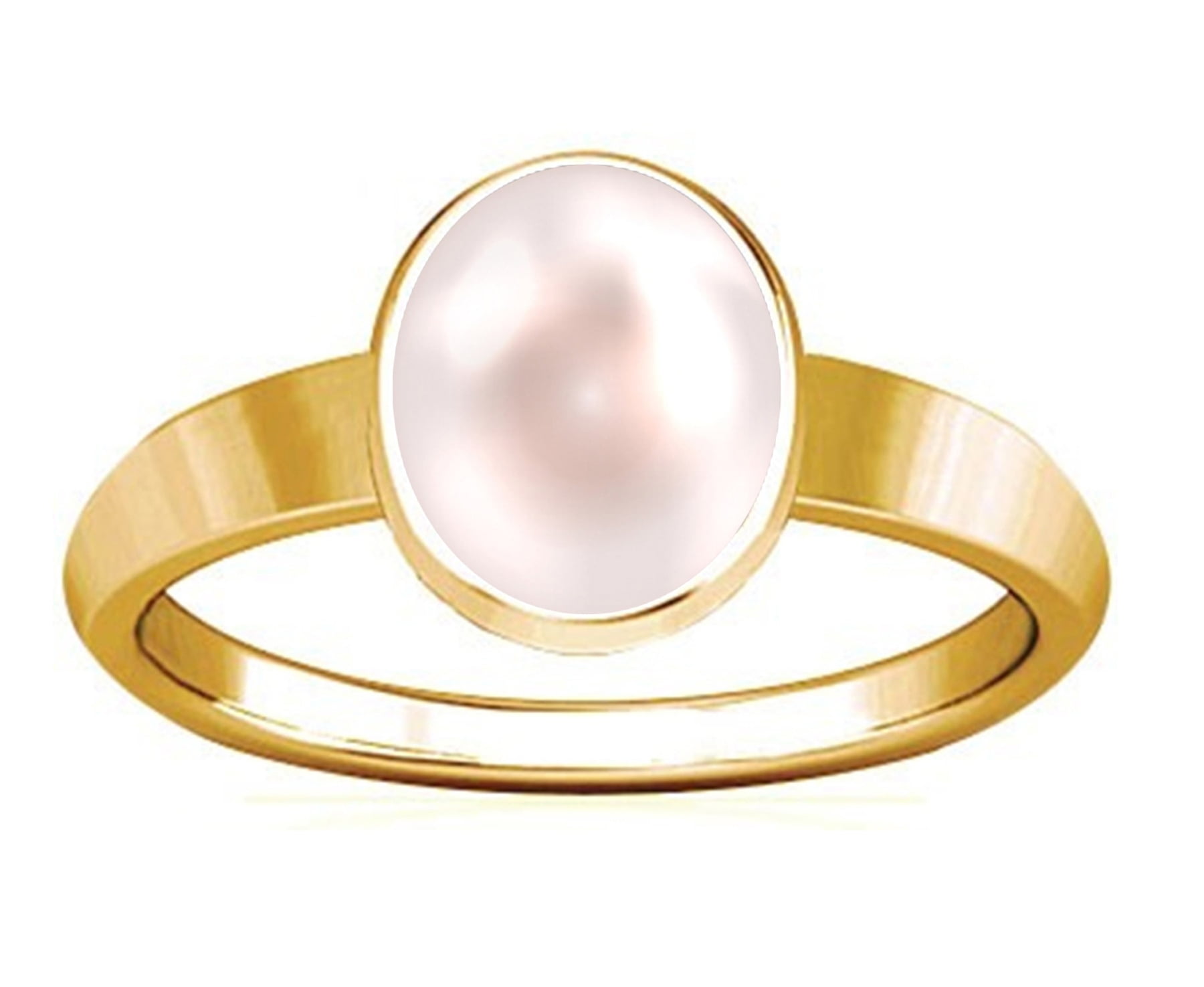 Divya Shakti 9.25-9.50 Carat Pearl Panchadhatu Plain Design Ring (Moti ...