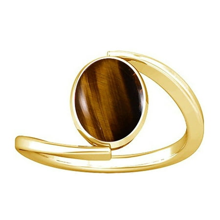 Divya Shakti 9.25-9.50 Carat Tiger's eye Chitti Gemstone Panchdhatu Ring for Women
