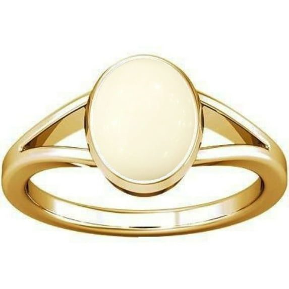 Divya Shakti 9.25-9.50 Carat White Coral Moonga Munga Gemstone Panchdhatu Ring For Men & Women
