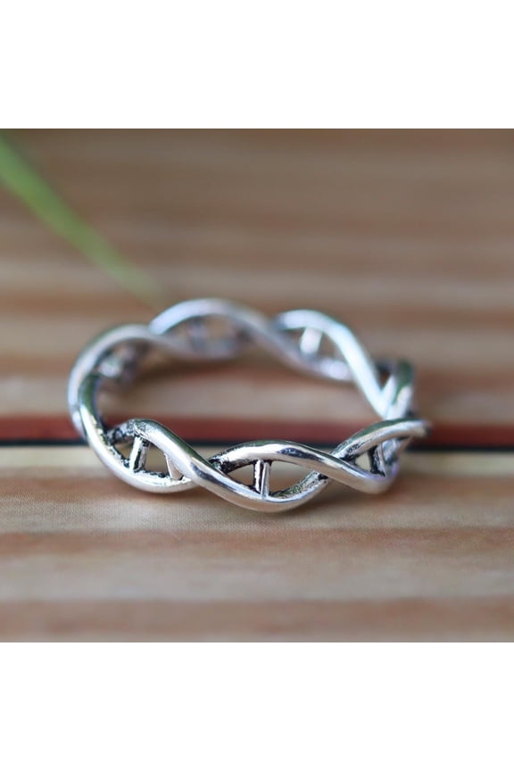 Dna Helix Ring, Science Jewelry, 925 Silver Ring, Biology Lover Ring, Geneticist Jewelry, Scientist Ring, Molecular Ring, Greek Chic Jewelry