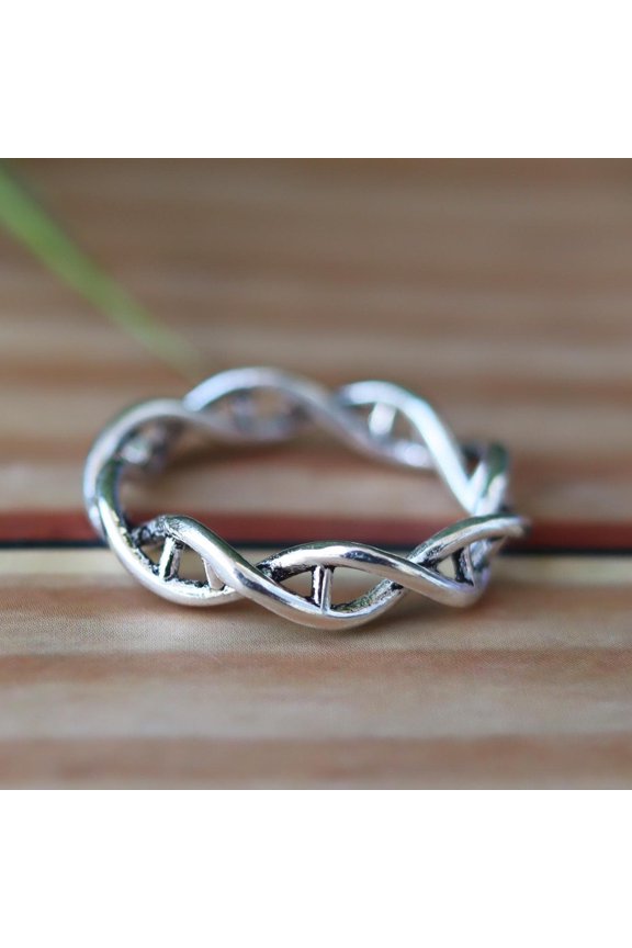 Dna Helix Ring, Science Jewelry, 925 Silver Ring, Biology Lover Ring, Geneticist Jewelry, Scientist Ring, Molecular Ring, Greek Chic Jewelry