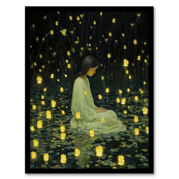 Diwali At Dusk Whimsical Portrait Artwork Framed Wall Art Print A4