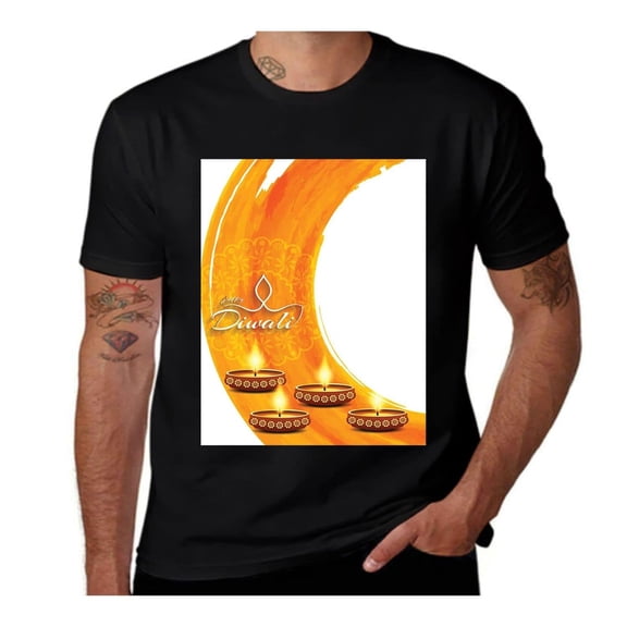 Diwali Candle Celebrate-Diwali-Orange- Casual Streetwea Everyday Tshirt Comfortable Wear tee shirt