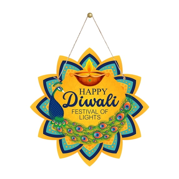Diwali Door Hanging Decoration,Traditional Festival of Lights Banner for Home Party Wall Decor and Cultural Celebration Display