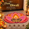 thumbnail image 1 of Diwali Door Mat 16", Festive Lotus Diya Accent Rug for Home, 1PC, 1 of 5