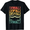 thumbnail image 1 of Diwali Light Festival Deepavali Diya Lamp T-ShirtMen and women, Black T-shirt, size: Extra large, 1 of 4