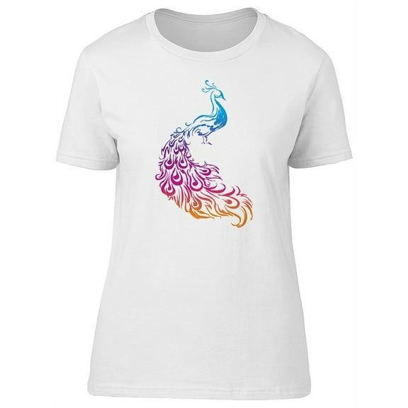 Diwali Peacock Gradient T-Shirt Women -Image by Shutterstock, Female Large