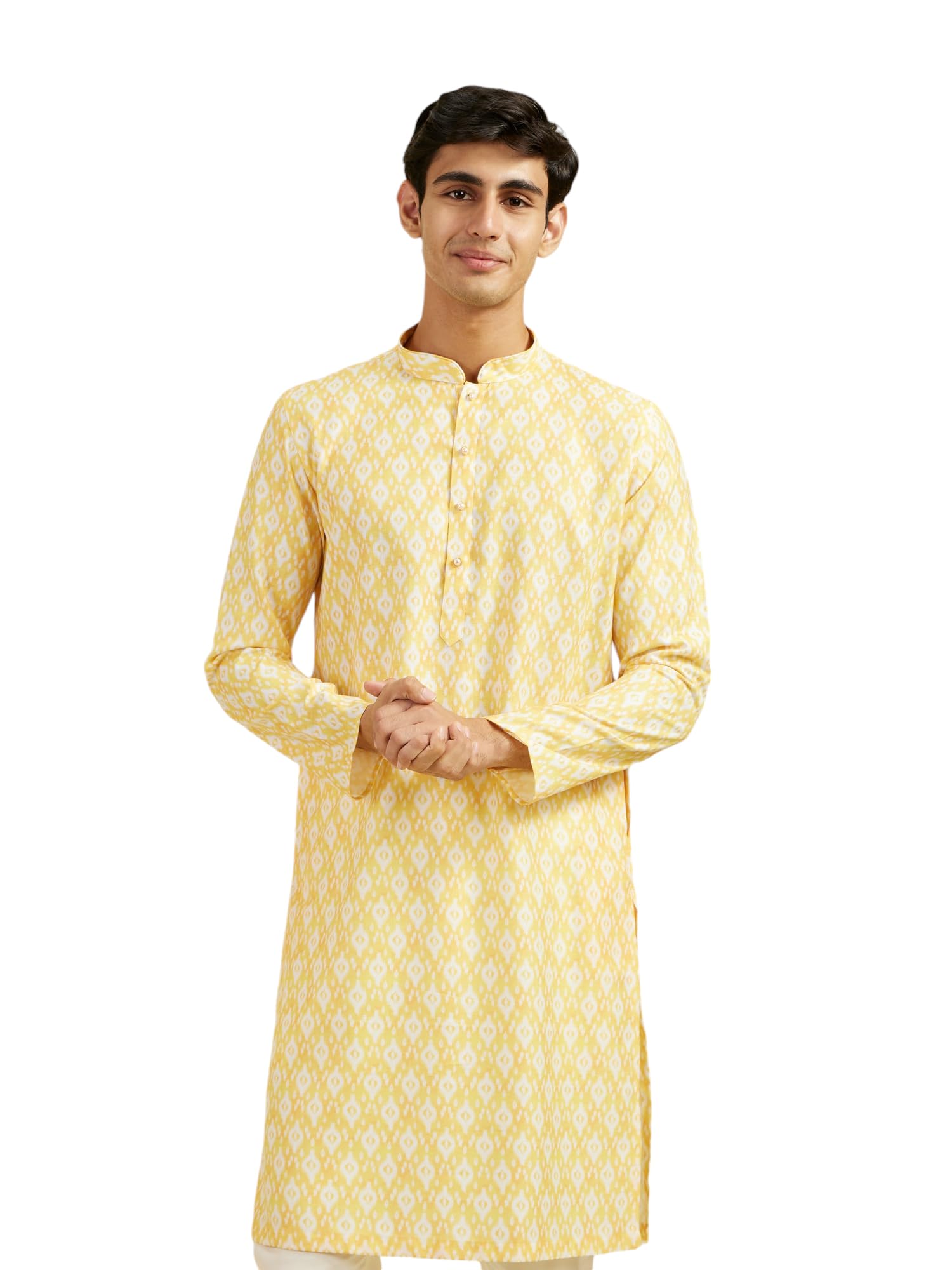 Manyavar Men's Kurta Pyjama Set - Cotton Blend Printed/Embroidered Ethnic Wear For Weddings & Festivals