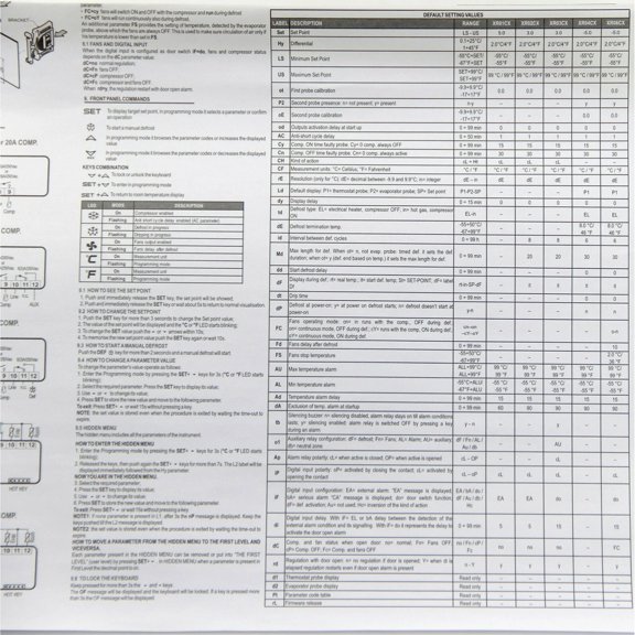 Dixell Temperature Controller XR03CX-4N0F1 for freezer Refrigeration gray panel
