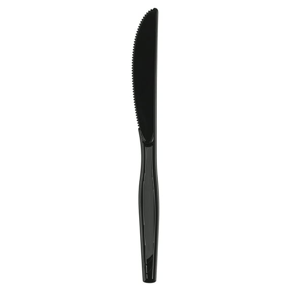 Dixie 7.5" Heavy-Weight Disposable Plastic Knife, KH517, Black, 1,000 Count
