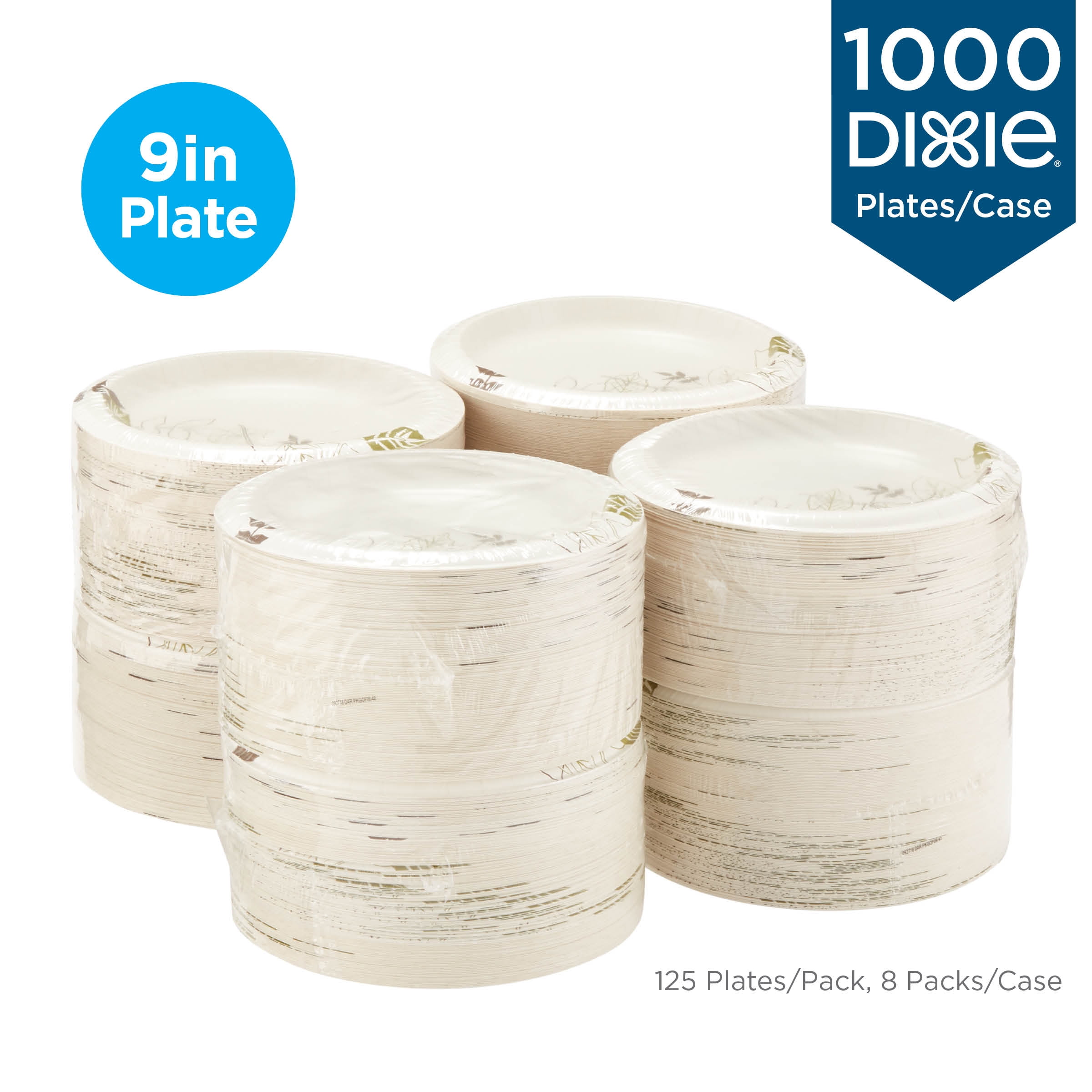 Dixie Paper Plates 10 inch, 125 Count, 1 per Case, Price/Case