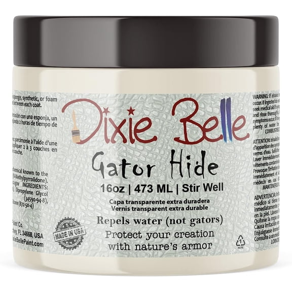 Dixie Belle Paint Company | Gator Hide (16 oz) | Non-Yellowing Polyacrylic Topcoat Paint | Resistant Finish for DIY Projects