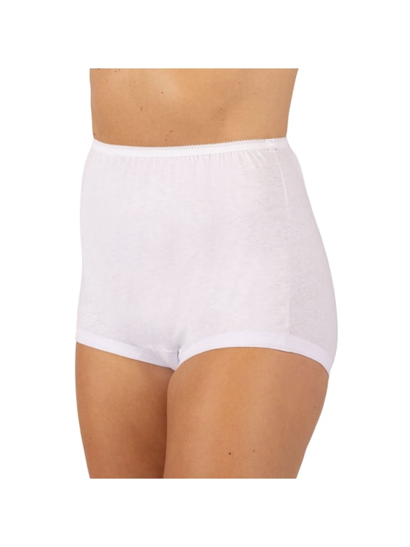 Women's Banded Leg Cotton Full Brief Panty, sz 5-15, 3-Pack
