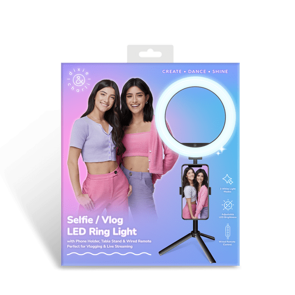 Dixie & Charli - Selfie / Vlog LED CIRCLE Ring Light with Table Stand