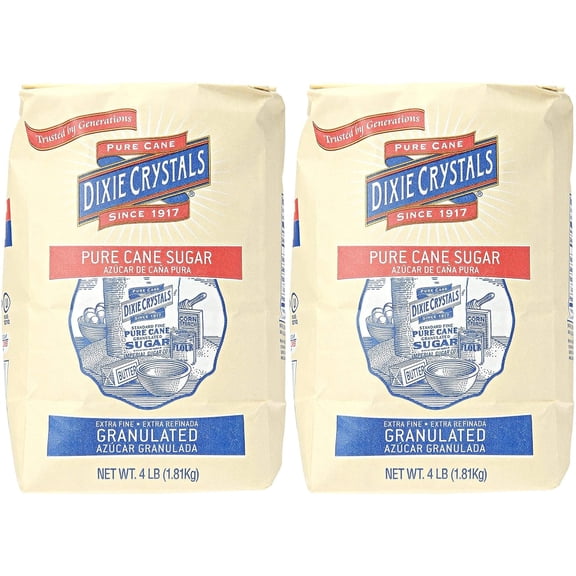 Dixie Crystals Pure Cane Sugar, 4 Lb Pack Of 2