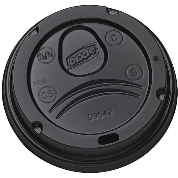 Dixie D9542B Dome Lid for 10-16 ounce PerfecTouch Cups and 12-20 Ounce Paper Hot Cups. Black. 200 Lids per Pack