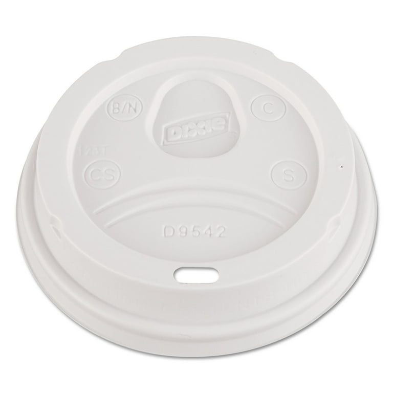 Dome Drink-Thru Lids, Fits 10 oz to 20 oz Dixie Paper Hot Cups, White, 100/Pack Dome Drink-Thru Lids, Fits 10 oz to 20 oz Dixie Paper Hot Cups, White, 100/Pack