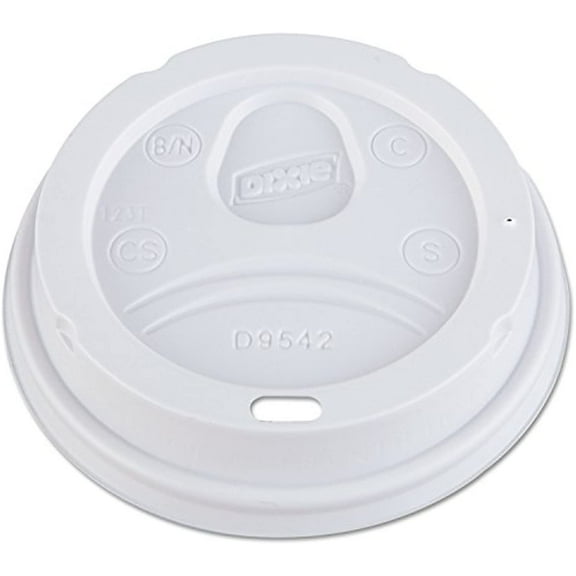 Dixie D9542w Dome Lid For 10-16 Ounce Perfectouch Cups And 12-20 Ounce Paper Hot Cups, White 100 Lids