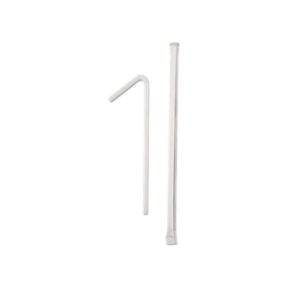 Dixie DIX FXW7 White 7 3/4" Polypropylene Wrapped Flex Straws