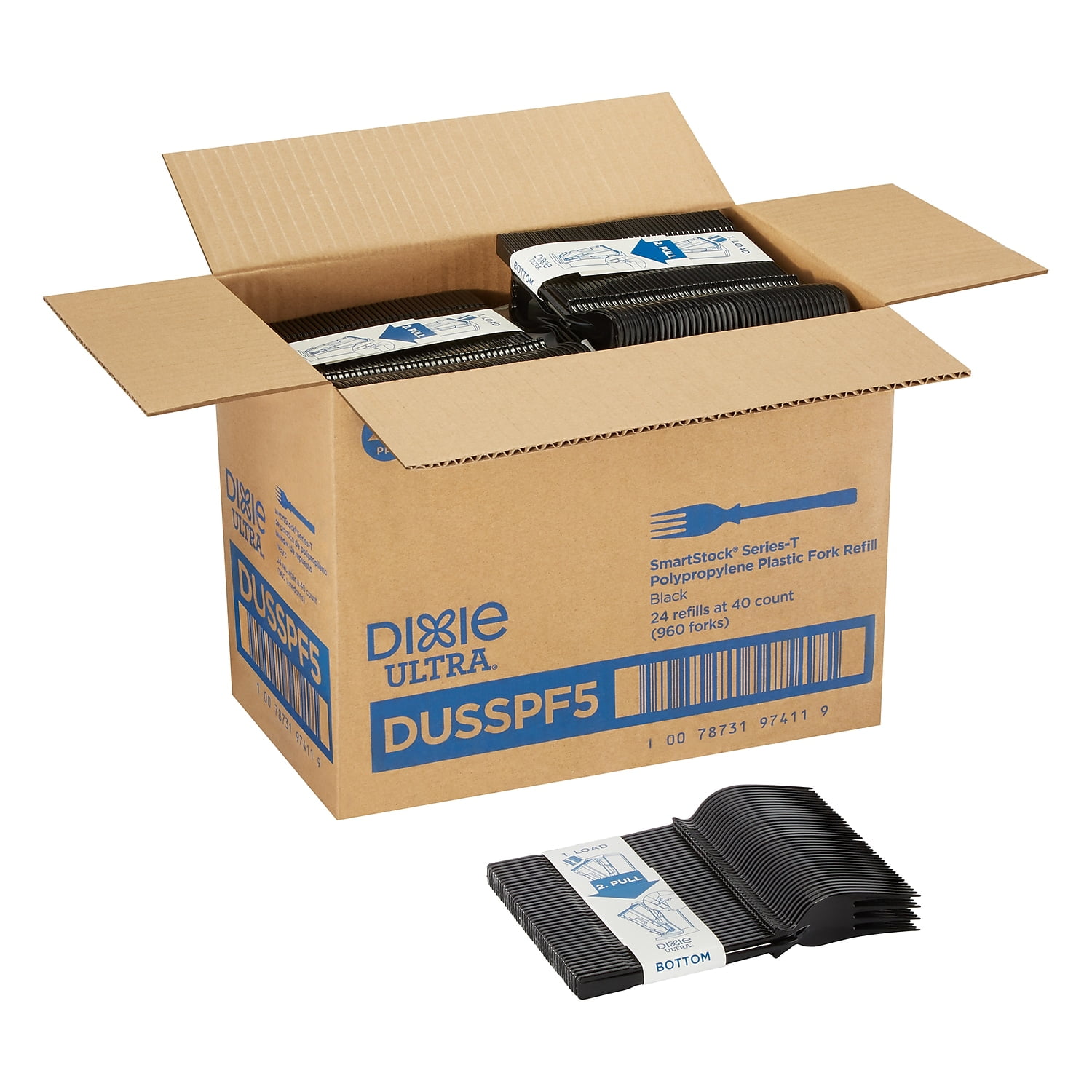 Dixie Ultra Ultra SmartStock Series-T Polypropylene Fork Set Black 960/Carton DUSSPF5