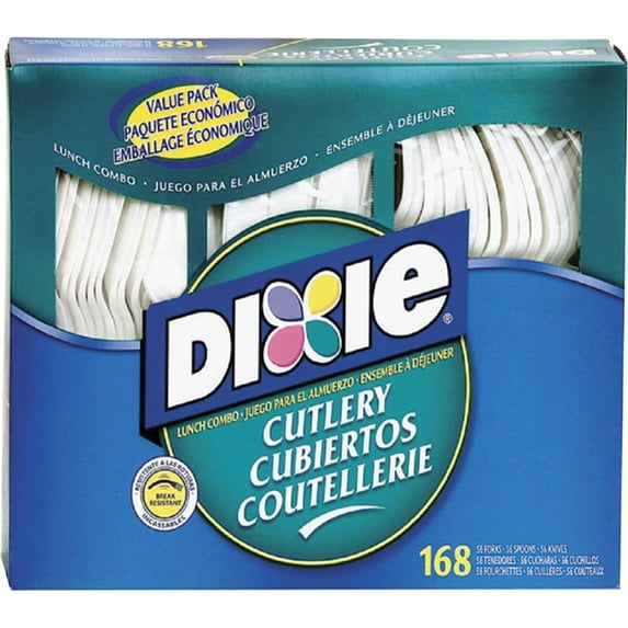 Dixie, DXECM168, Heavy-duty Plastic Cutlery, 168 / Box, White